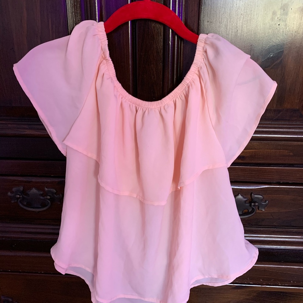 On or off the shoulder pink top